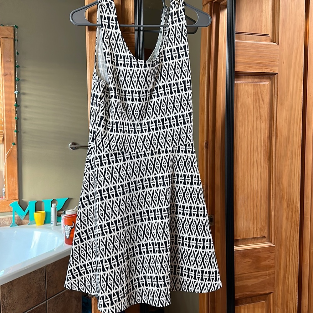 Blue and white print H&M dress size 14